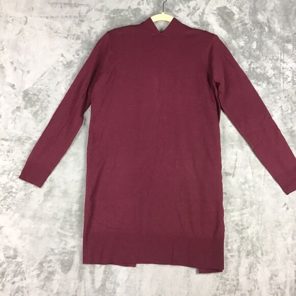 Sweet Romeo Women’s XS Open Front Long Cardigan Maroon Pocketed Lightweight NWOT - Picture 8 of 10